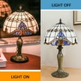 thumbnail image 4 of MUMTOP Tiffany Style Lamps Tabletop for Bedside Desk, Vintage Lamps with Shades, Stained-Glass 19'' Height White Light, Bulb not included, 4 of 6
