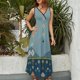 thumbnail image 2 of Vestido Largo Sin Mangas Para Mujer, Bohemian Pattern Traje Informal Para Cumpleaños, Verano, 2 of 5