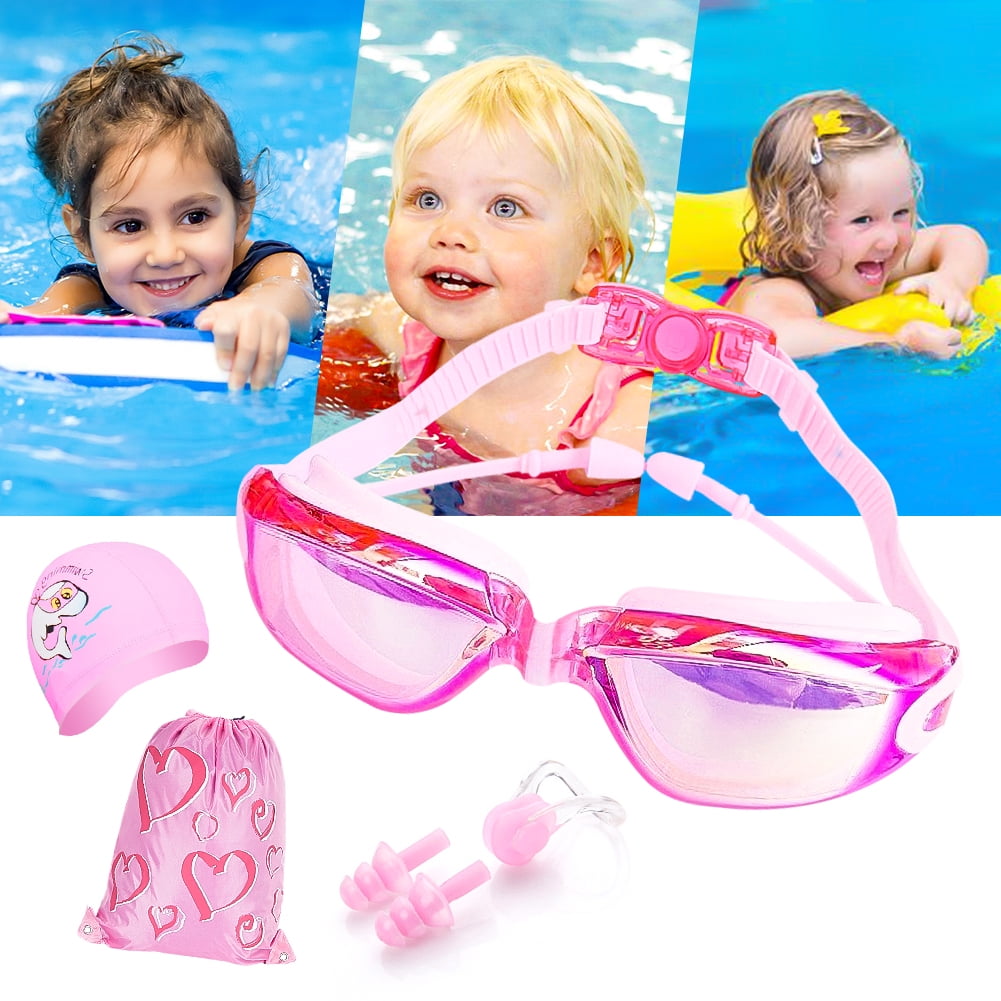 Lowestbest Children's Big Frame Swimming Goggles, Kid's One-piece Earplugs Swimming Goggles Lowestbest Children's Big Frame Swimming Goggles, Kid's One-piece Earplugs Swimming Goggles