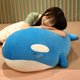 thumbnail image 2 of Juguete de peluche de ballena gorda de 40/60/80cm, bonitos animales de peluche, muñeco de pescado de tiburón negro y azul, almohada suave para dormir para bebés, regalo para niñas zhangyuxiang LED, 2 of 2