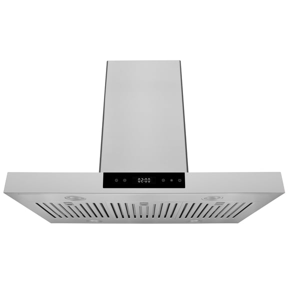 Hauslane 36" Island Range Hood 800 CFM Convertible Stainless Steel Kitchen Vent Hood with, Power Control Technology, Remote & Dual Control Panels, Auto Shut-Off, LED Lights, 10.5-ft Ceiling Adaptable