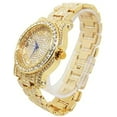 thumbnail image 3 of Charles Raymond Bling-ed Out Ultimate Gold Hip Hop Royalty Mens iced-out Wristwatch w/Easy Reader Roman Numeral Bright Colored Dial - L0504 RN - GOLD, 3 of 5