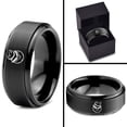 thumbnail image 4 of Tungsten Gamer Miniatures Newly Wed Gifts Black Round Two Tone Ring Promise Rings for Men, 4 of 7