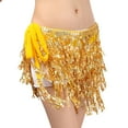 thumbnail image 2 of Eoperou Women Belly Dance Skirt Chain Tassel Sequin Double-layer Lace-up Bohemian Clubwear Performance Mini Waist Wrap Latin Dance Practice Short Skirt Hip Waist Scarf, 2 of 8