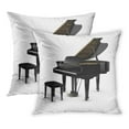 thumbnail image 1 of BOSDECO Noir 3D Rendu Piano Jazz Musique Classique Concert Grande Taie d'Oreiller Housse d'Oreiller 20x20 Pouces Lot de 2, 1 of 1