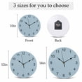 thumbnail image 6 of Wall Clock Winter Sky Blue Clocks PVC Silent Non-Ticking Battery Operated Decorative Solid Color Round Clock for Home Living Room Kitchen Bedroom Office School Wall Decor 10 Inch, 6 of 9