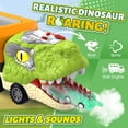 thumbnail image 2 of JoyStone Dinosaur Truck Toy, 17 Inch Transport Carrier with Lights, Sounds & Mist Spray, Includes 6 Dinosaur Cars, Gift for Kids Ages 3-7, 2 of 9