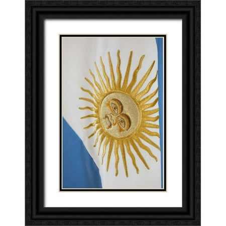 Kaveney, Wendy 23x32 Black Ornate Wood Framed with Double Matting Museum Art Print Titled - Argentina, Mendoza Sunburst on Argentinas flag