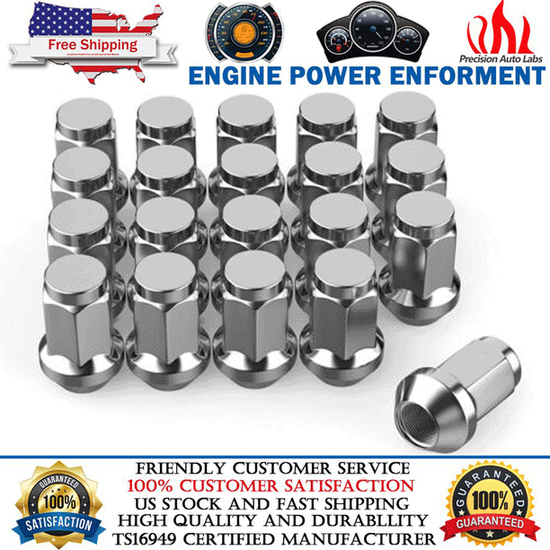 20Pcs Chrome Bulge Wheel Lug Nuts 12x1.5 for Ford Escape Fusion Focus