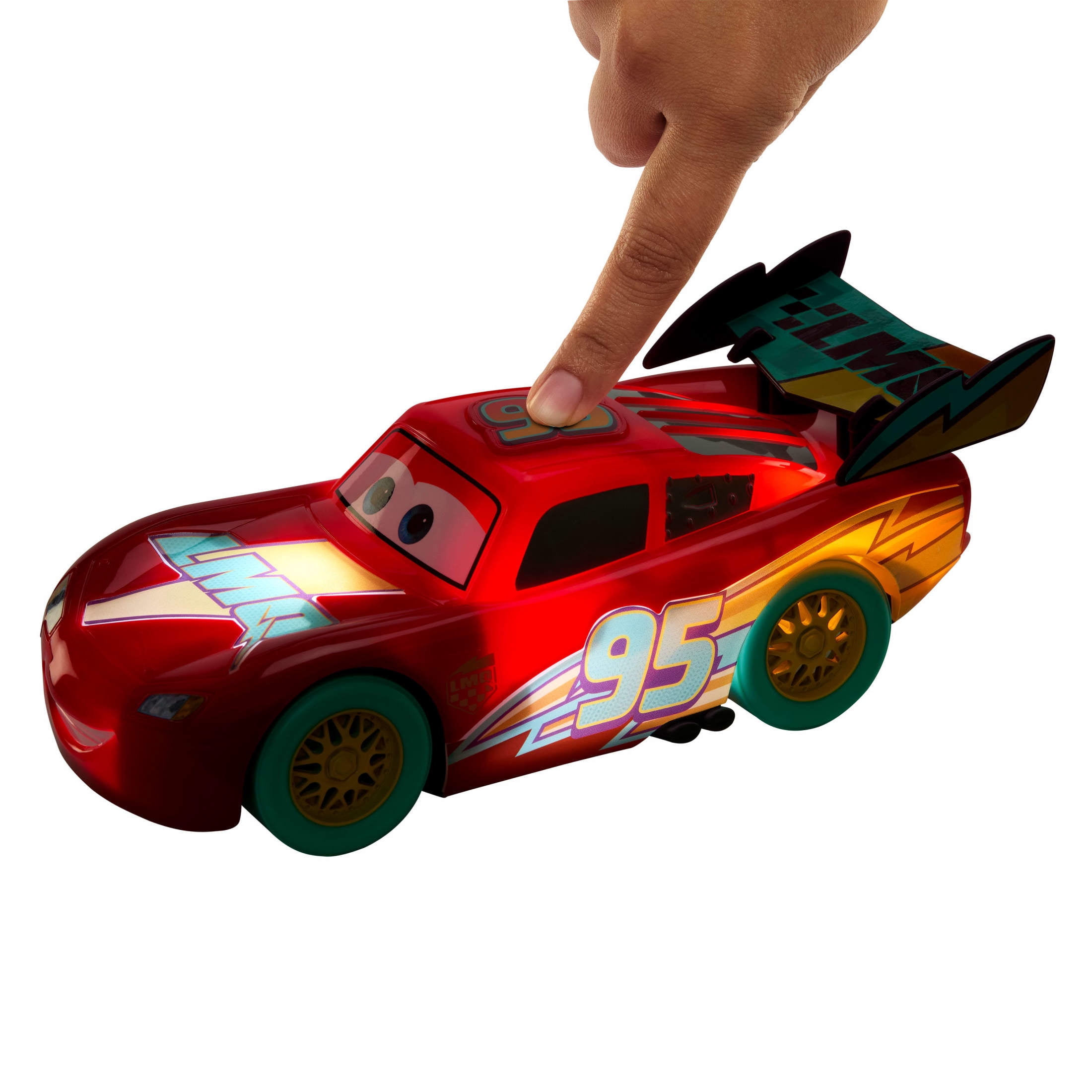 Disney and Pixar Cars Race to Celebrate Lights & Sounds Lightning McQueen, Large-Scale Toy Vehicle