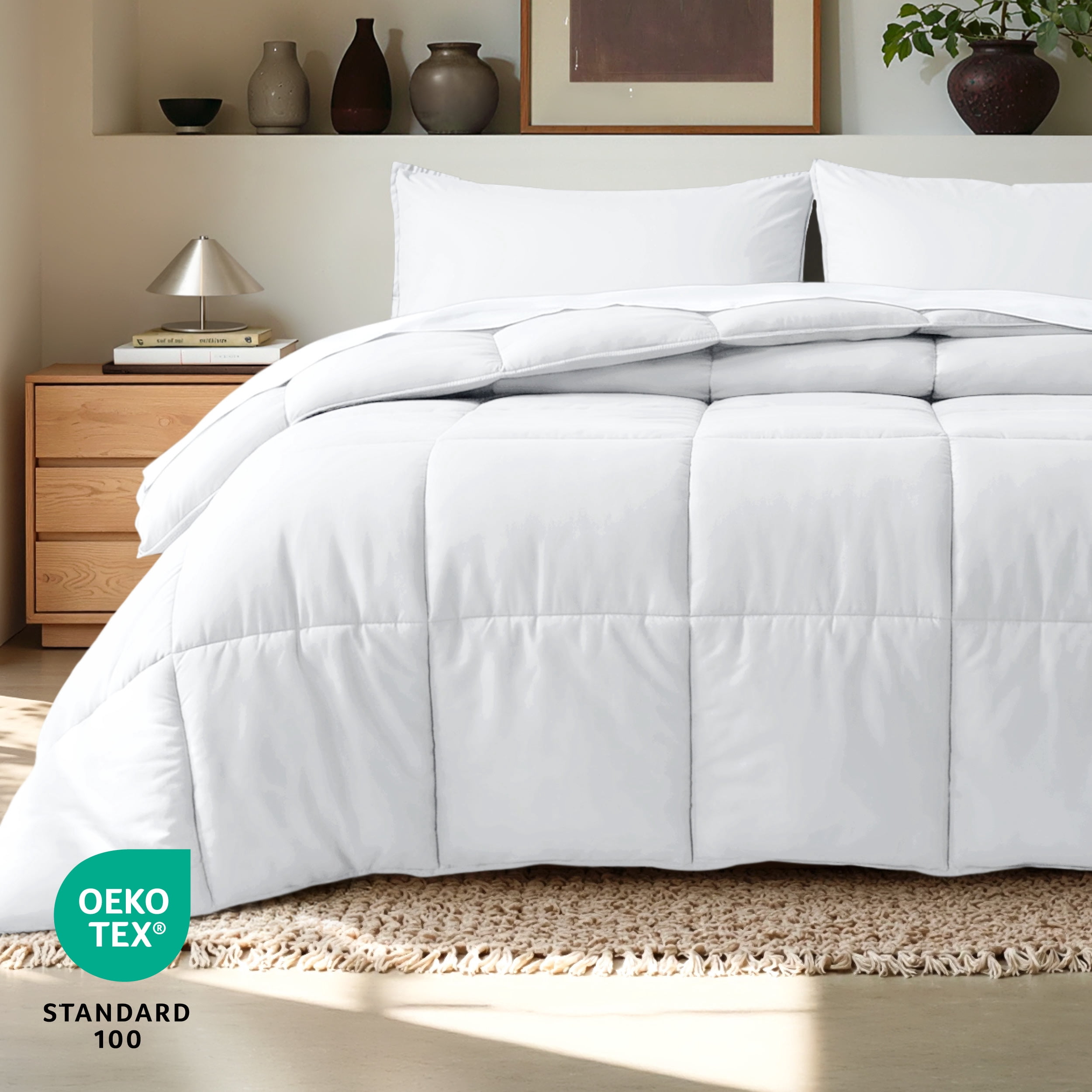 Bare Home Down Alternative Comforter Set - 3-Pieces - All Seasons - Super King, White