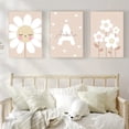 thumbnail image 4 of [3pcs Custom Name Canvas Art Posters] 3pcs Modern Bohemian Style Custom Name Canvas Art Posters, Beige Floral Wall Prints, Sunflower Art, Indoor Vertical Canvas Wall Art for Nursery, Children'S Room, 4 of 4