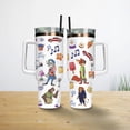 thumbnail image 5 of YARNIX Zootopia 40oz Tumbler, Judy And Nick Tumbler, Animal Characters Tumbler, Gift For Fans, Black - Clear lid, 5 of 7