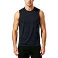thumbnail image 3 of Men's Summer Quick Dry Tank Top Muscle Singlet Crewneck Loose Fit Breathable Moisture Wicking Cooling Sports Gym Workout Training Casual Tops Sleeveless Shirt Essential | JASKFLY,Black L, 3 of 6