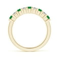 thumbnail image 2 of ANGARA Natural Square Emerald and Princess Diamond Semi Eternity Wedding Ring in 14K Yellow Gold for Women (Size-2.6mm) | May Birthstone, Anniversary, Jewelry Gift for Women | Natural Emerald Ring, 2 of 10