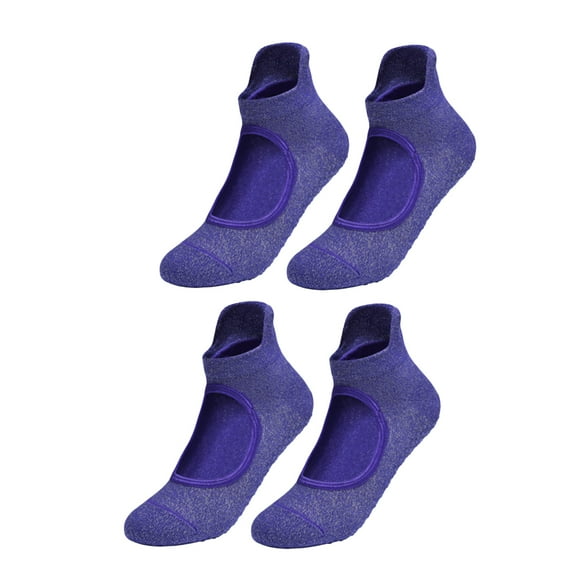 UNOMOR 2 Pairs Sports Socks for Women Elastic Fibers Breathable Fitness Socks Purple