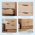 thumbnail image 6 of 53 Inch Wide Natural Oak 6-Drawer Bedroom Dresser, Multi-Functional Wooden Storage Cabinet Ideal as TV Stand for Living Room & Hallway, 6 of 6