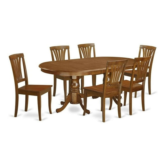 Pemberly Row 7-piece Dining Set with Wood Seat in Brown