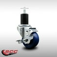 thumbnail image 2 of 3 Inch SS Solid Poly Swivel 1-3/4 Inch Expanding Stem Caster with Brake SCC, 2 of 2