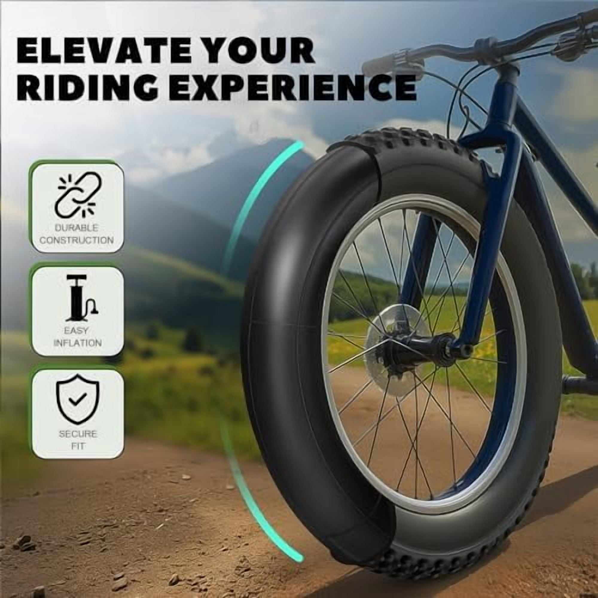 16x4.0 Fat Tire Tube with Schrader Valve - Butyl Rubber Bicycle Tubes for Ebike Bicycle -2 Pack with Tyre Levers$$Sport & Recreation Other