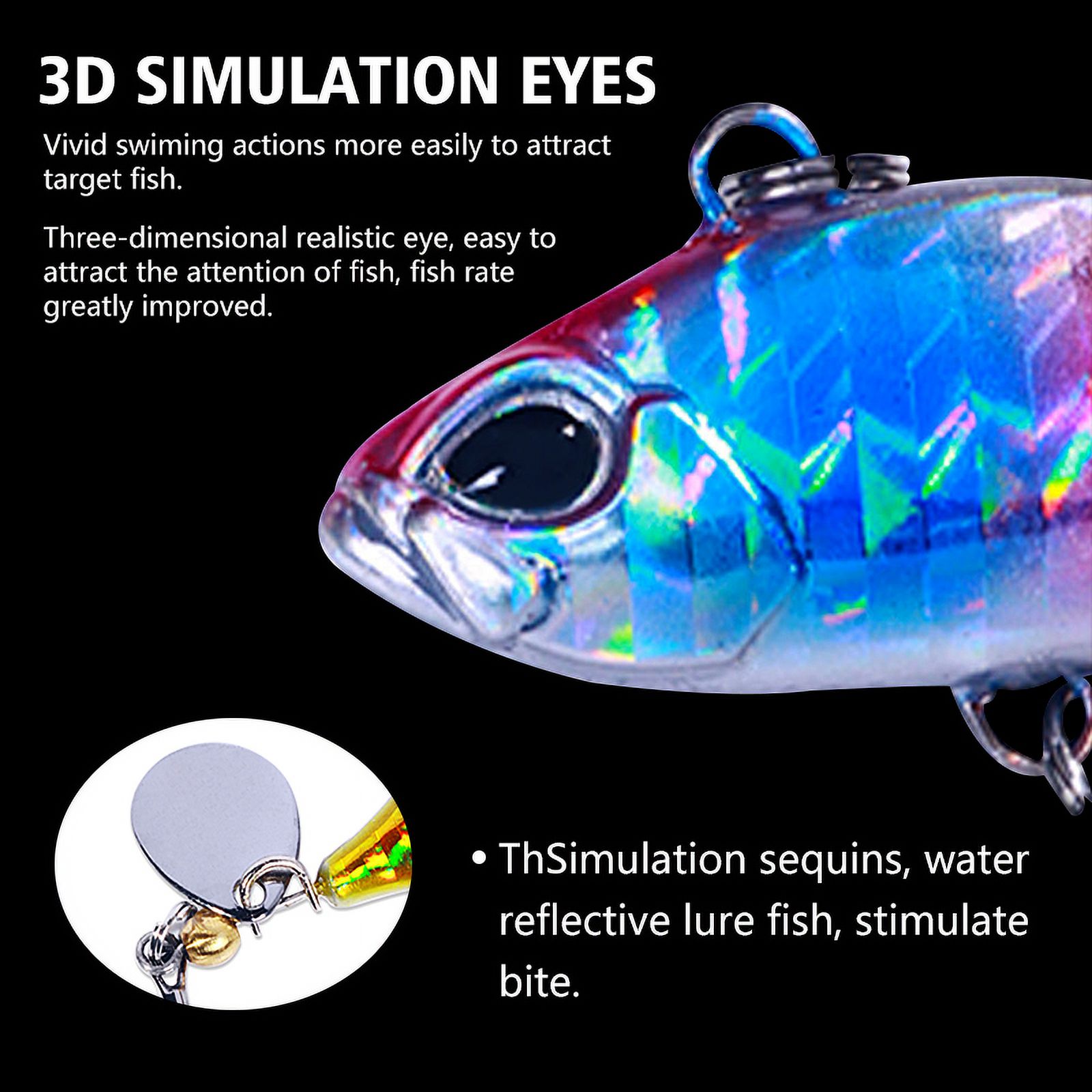 HENGJIA 8 Pack Fishing Spoons Lures, Fishing Jigs Metal Blade Bait Spinner with Sequin Tail Long Casting Jigging Spoon Lure VIB Hard Swimbait for Walleye Bass Trout Freshwater Saltwater