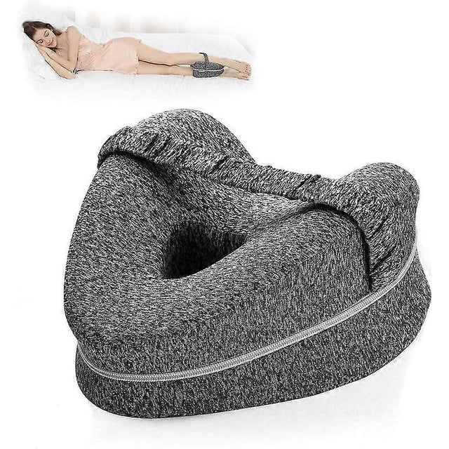 Almohada para piernas, almohadas ergonómicas para dormir de lado, almohada de espuma viscoelástica para rodillas con correa para quienes duermen de lado, cojín de soporte para piernasScvvd