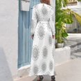 thumbnail image 3 of Floral Mandala Pattern Design Women's Long Dress Long Sleeves Dress Vintage Dresses Party Maxi Dress High Waist Dress, 3 of 4