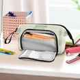 thumbnail image 6 of Nylon Fish Mouth Pencil Case with Large Capacity Zipper Pencil Pouch Light Green Plaid Pencil Bag Organizers, 6 of 7