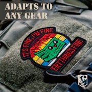 2Pcs It's Fine Patch Set, Embroidered Tactical Morale Funny Meme Hook and Loop Everything is Fine Dog Patch
