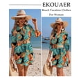 thumbnail image 5 of Ekouaer Beach Cover Ups for Women V Neck Bathing Suit Cover Up Bikini Swimsuit Coverup Beach Dress Shirt, 5 of 6