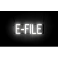 thumbnail image 1 of SpellBrite E-FILE LED Sign for Business. 20.1" x 6.3" White E-FILE Sign Has Neon Sign Look With Energy Efficient LED Light Source. Visible from 500+ Feet, 8 Animation Settings., 1 of 4