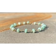 thumbnail image 5 of Blue Opal 4-4.5mm Rondelle Shape Smooth Cut Beads 7 inch Silver Plated Clasp Bracelet for men, women, unisex. Link Chain Stacking Bracelet.|LINK_01516, 5 of 7