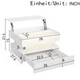 thumbnail image 4 of table Basse avec Verre et Effet LED, avec Tiroir de Rangement, le Plateau Relevable Blanc Brillant, 4 of 17