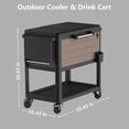 thumbnail image 4 of 100 Quart Rolling Cooler Cart with Bottle Opener Drainage, Portable Patio Cooler Rolling on Wheels, Outdoor Rolling Beverage Cart Drink Cooler for Patio Pool Deck Party BBQ Cookouts, 4 of 8