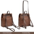 thumbnail image 6 of Montana West Women Convertible Backpack Purse Casual Crossbody Bag for Travel Work, Brown, 6 of 7