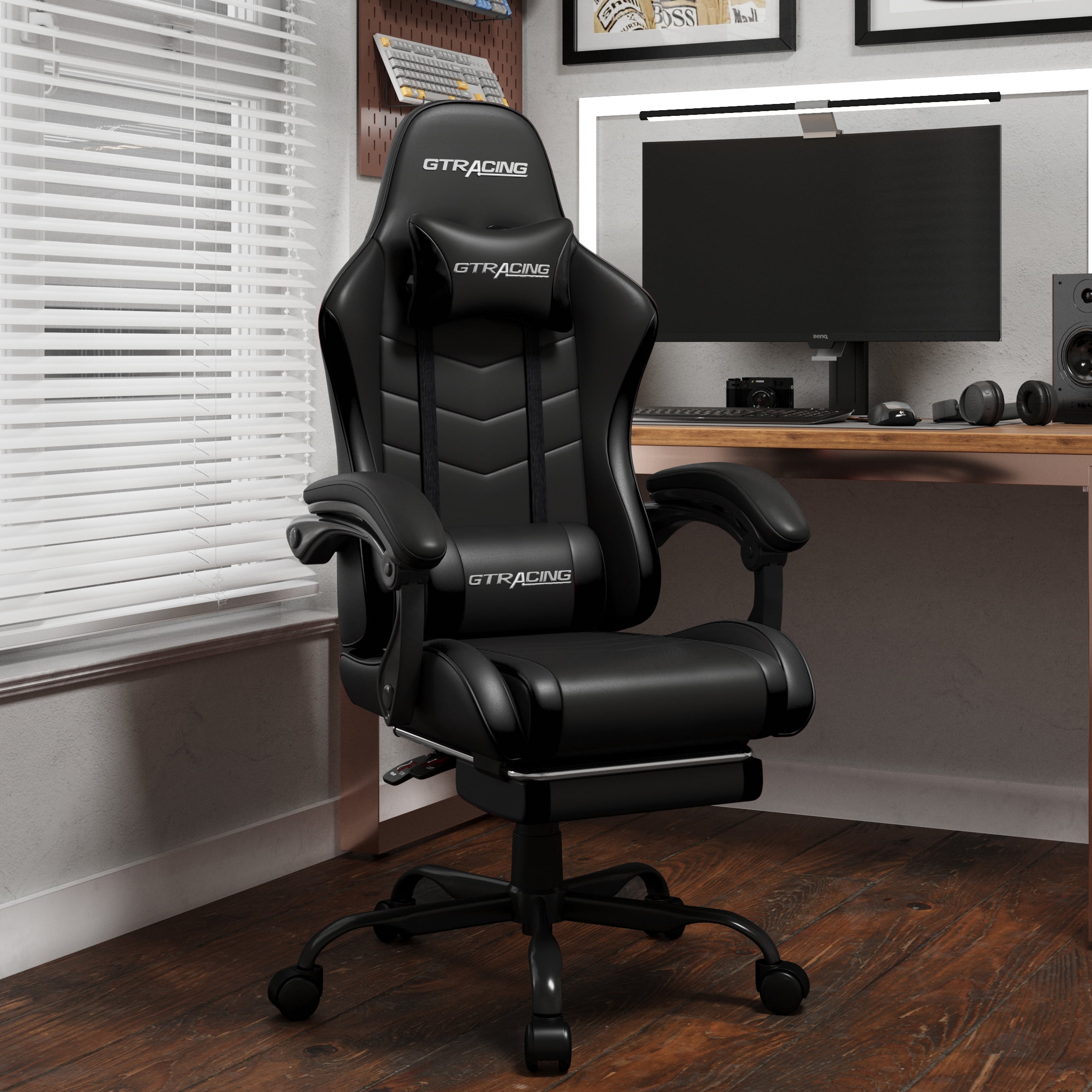 GTRACING GTWD-200 Ergonomic Gaming Chair with Adjustable Pillows and Footrest