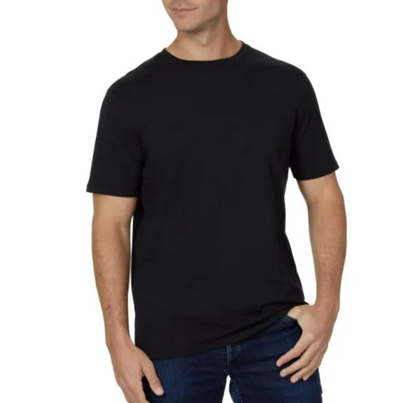 Calvin Klein Men's Cotton Crew Neck Short Sleeve Dress Tee Shirt (US, Alpha, X-Large, Regular, Regular, 001 Black Beauty)