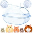 thumbnail image 2 of Pet's Paradise: Premium Plastic Hamster Sand Bath, Ultra Lightweight Small Animal Bathroom for Stress Relief, Detachable Design Easy to Clean for Dwarf Hamster Gerbil (S, Light, 2 of 5
