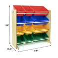 thumbnail image 3 of Tot Tutors Kids' Toy Storage Organizer with 12 Plastic Bins, Natural/Primary (Primary Collection), 3 of 5