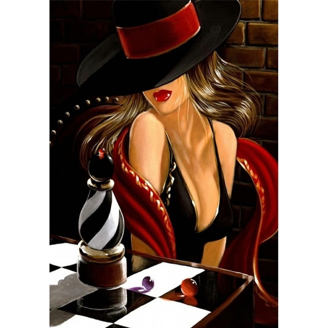 Cuadros Decorativos Sexy Girl 5D DIY Diamond Painting Kits Full Round Drill Wall Art Decor (NH2570) Likrtyny embutido en tela