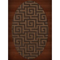 Dalyn Dover Area Rug DV13 Dv13 Caramel Squares Maze 6' x 9' Oval