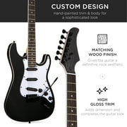Best Choice Products 39in Full Size Beginner Electric Guitar Kit with Case, Strap, Amp, Whammy Bar - Jet Black