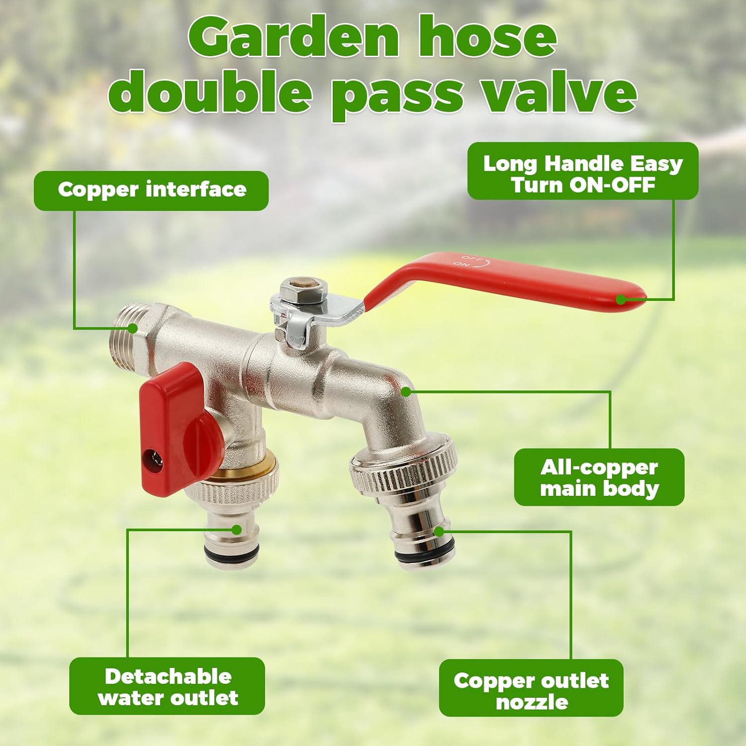 Arco Double Duo Outdoor Garden Tap Valve - 1/2" X 3/4" X 3/4" BSP