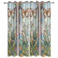 thumbnail image 2 of Outdoor Curtains for Patio Waterproof, Colorful Butterfly Windproof Pravicy Outside Porch Blackout Curtain, Spring Botanical Summer Vintage Sun Blocking Grommets Curtains for Cabana 2 Panels 54"x108", 2 of 9
