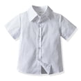 thumbnail image 4 of IROINNID Boy's Gentlemen Summer Short Sleeve Top Strap Shorts Tie Four-Pieces Solid Set, 4 of 9