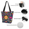 thumbnail image 4 of Fuzoiu Cinco De Mayo Floral Print Large Capacity Shoulder Bag for Women,Large Capacity Office Purse,Laptop Tote Bag,Casual Everyday Tote for Work Beach Travel and Shopping Grocery, 4 of 6
