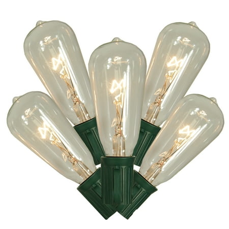 Vickerman 10ct Transparent ST40 Edison Style Christmas Lights Clear - 9' Green Wire