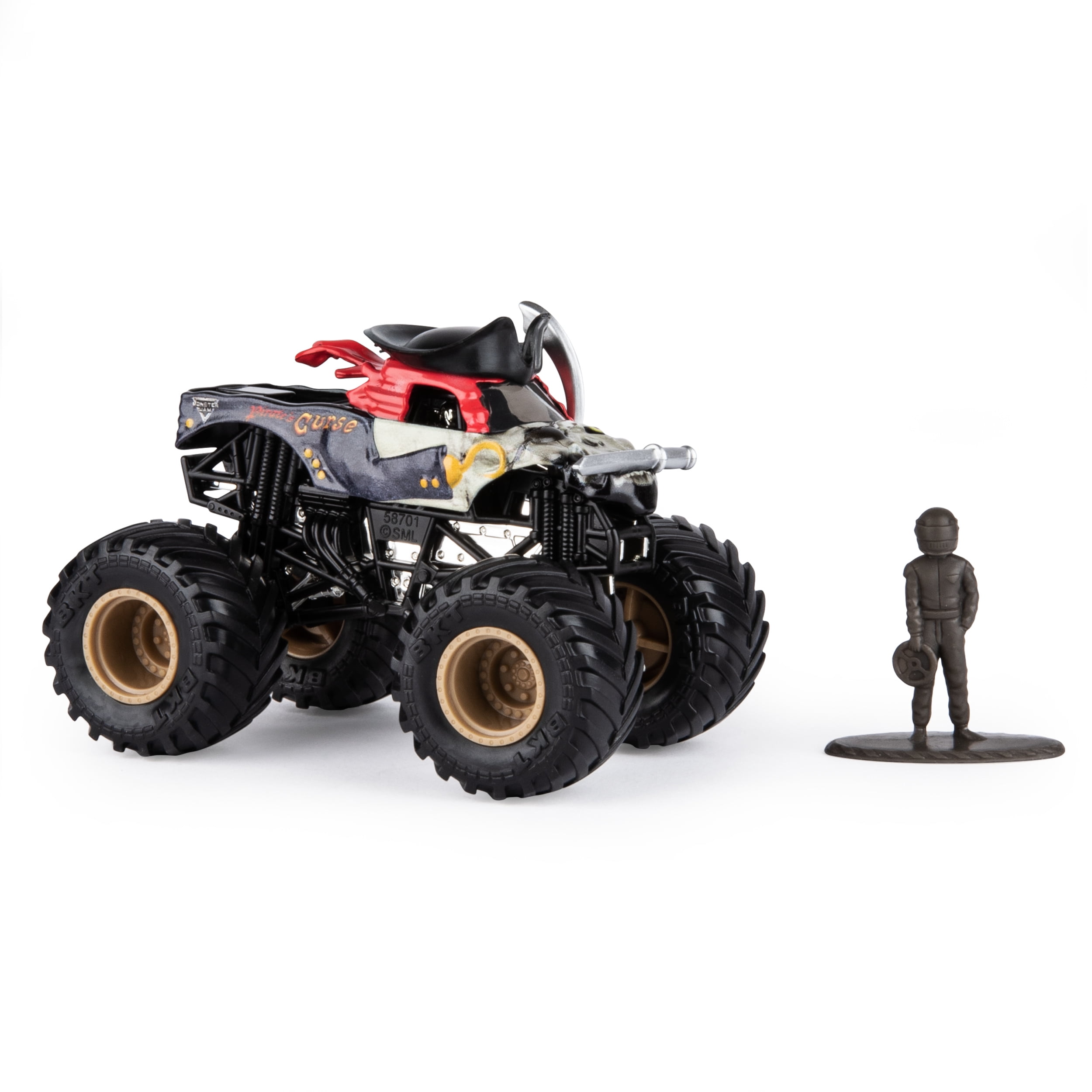 Monster Jam, Official Pirate’s Curse Monster Truck, Die-Cast Vehicle, Crazy Creatures Series, 1:64 Scale