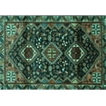 thumbnail image 1 of Ahgly Company Machine Washable Indoor Rectangle Persian Turquoise Blue Traditional Area Rugs, 4' x 6', 1 of 4