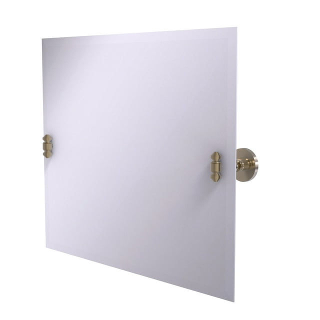 Allied Brass SB-93 Frameless Landscape Rectangular Tilt Beveled Edge Wall Mirror, Antique Pewter